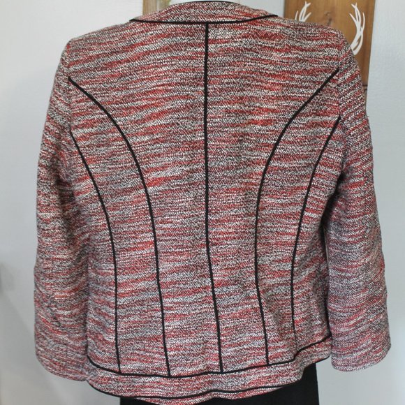 Kasper Open-Front Tweed Jacket - Picture 3 of 5